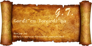 Gerócs Tonuzóba névjegykártya